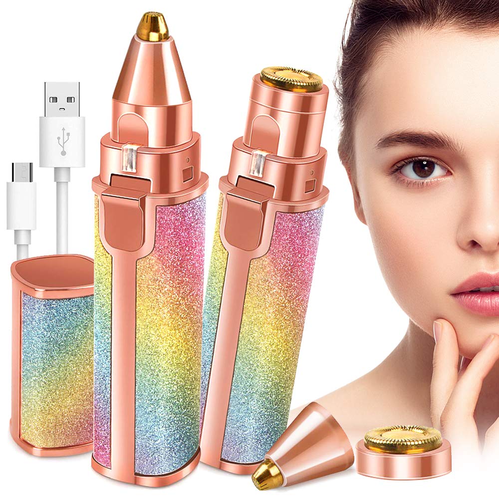 Buy Facial Beauty - 2 In 1 Rechargeable Electric Eyebrow Trimmer Body Facial Hair Removal in Pakistan