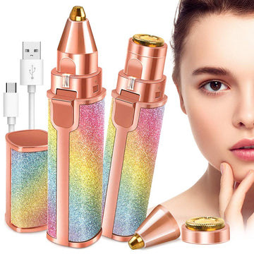 Buy Facial Beauty - 2 In 1 Rechargeable Electric Eyebrow Trimmer Body Facial Hair Removal in Pakistan