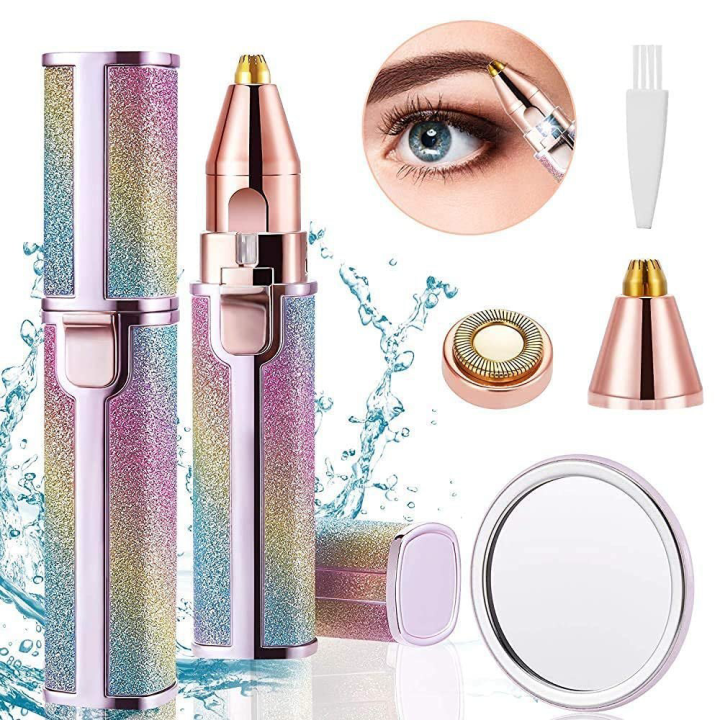 Buy Facial Beauty - 2 In 1 Rechargeable Electric Eyebrow Trimmer Body Facial Hair Removal in Pakistan