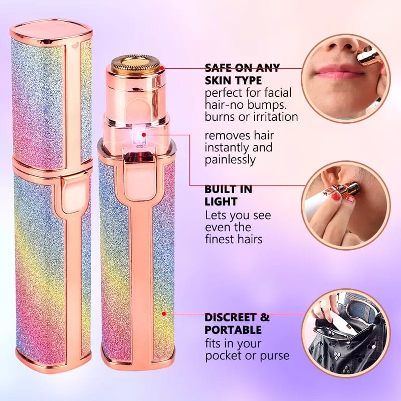 Buy Facial Beauty - 2 In 1 Rechargeable Electric Eyebrow Trimmer Body Facial Hair Removal in Pakistan